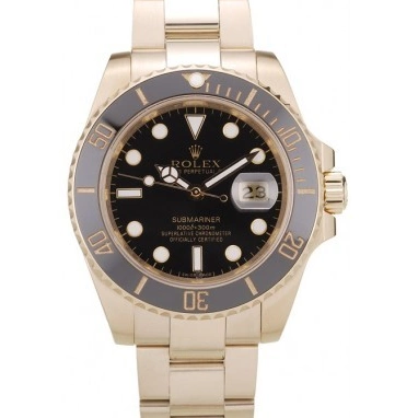 Good copy rolex watches 98231 Black Dial Rolex Bezel Submariner Black Ceramic 0709